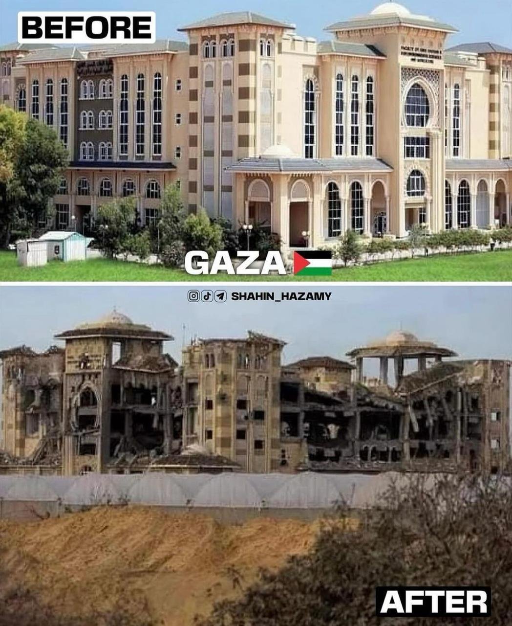 بالصور : قطاع غزة ما قبل الحرب وما بعدها …